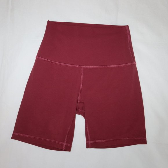 lululemon athletica Pants - Lululemon Red/Maroon Biker Shorts Size 2
